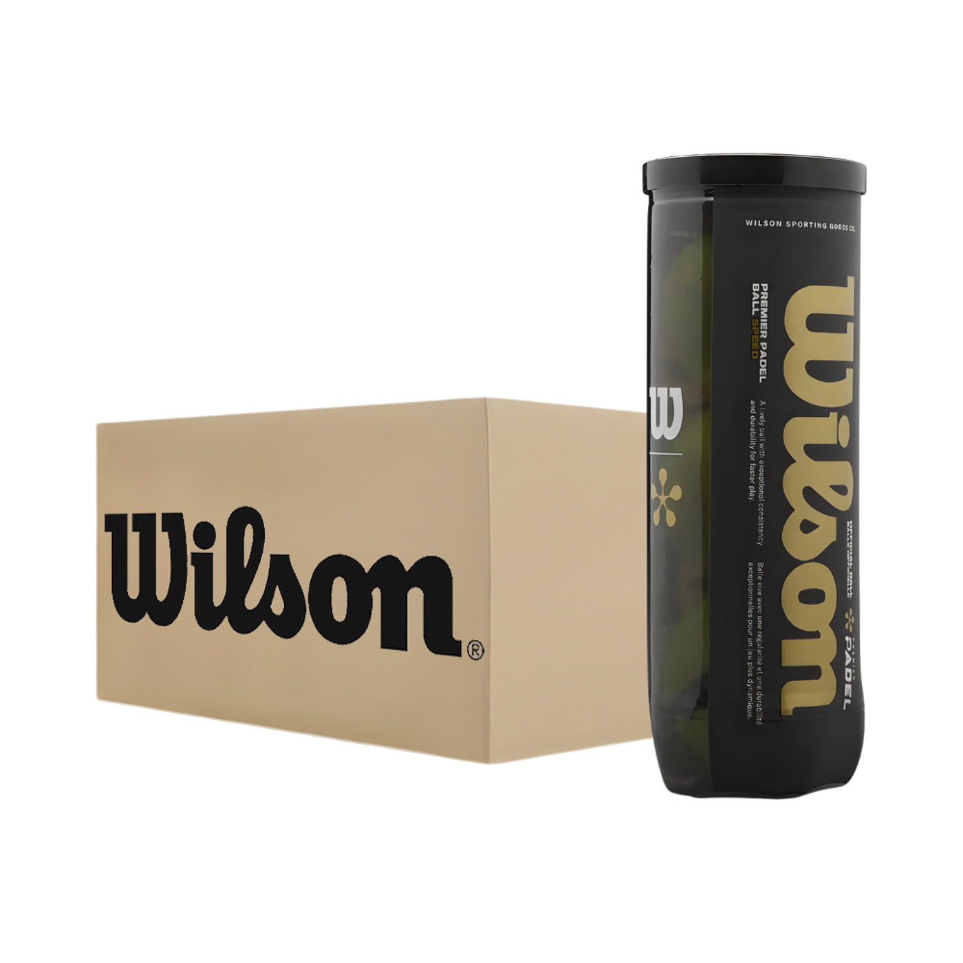 Carton de 24 tubes de balles Wilson Premier Padel Speed