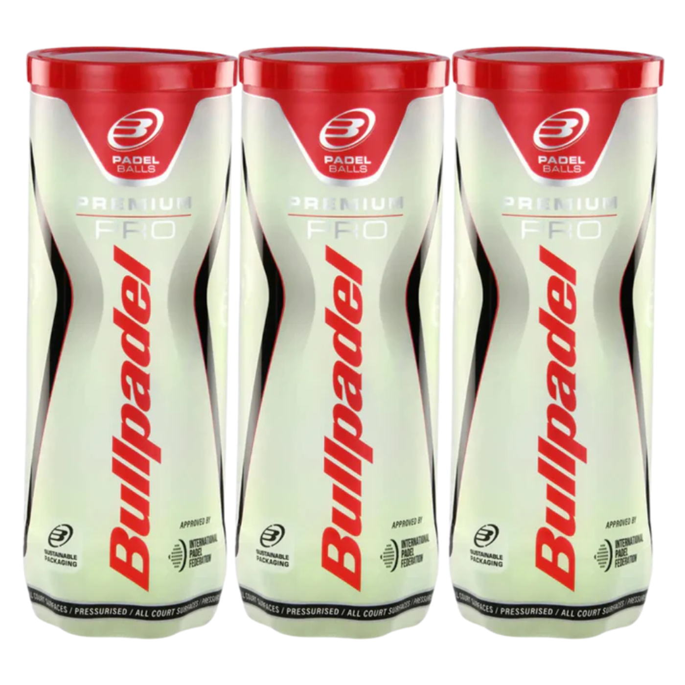 Tripack de 3 balles Bullpadel Premium Pro