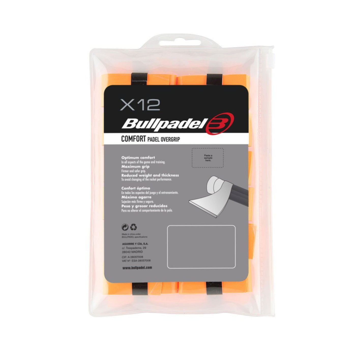 Surgrips Bullpadel Comfort Orange GB1600 x12